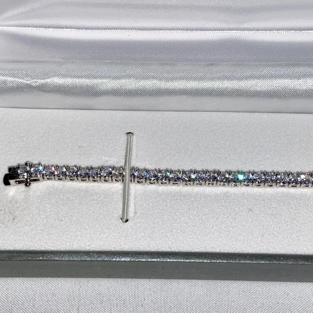 Cesca Vanna Dazzling Silvertone Tennis Bracelet 8